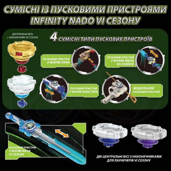 Фото - Набір дзиг Infinity Nado VII Pro Series Modular Battle Set Thunder Shadow Hunter vs Fiery Blast (EU664181)